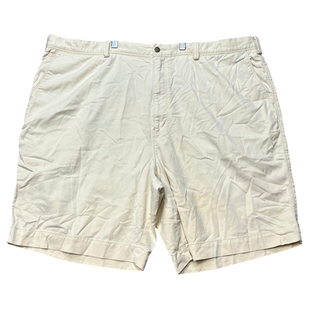 Tommy Bahama Chino Shorts Mens 46L Pale Yellow Stretch Flat Front Twill Marlin